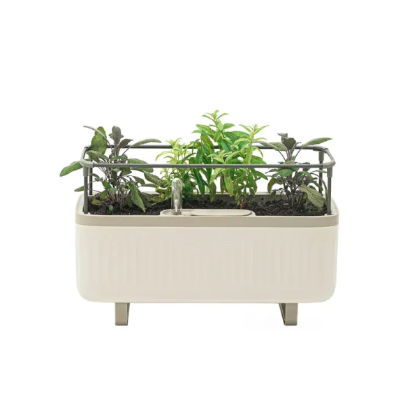 Self-Watering Herb Planter Box with Trellis | Vego Garden Cream White / Single