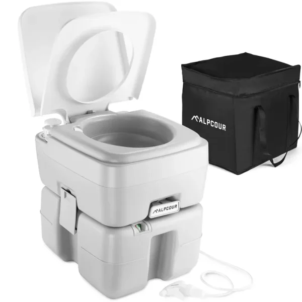 Alpcour Portable Toilet for Camping with 5.3 Gallon Waste Tank