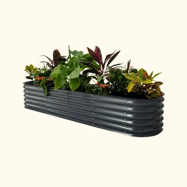 Vego Garden 17" Tall 9 in 1 Modular Metal Raised Garden Bed Kit Modern Gray