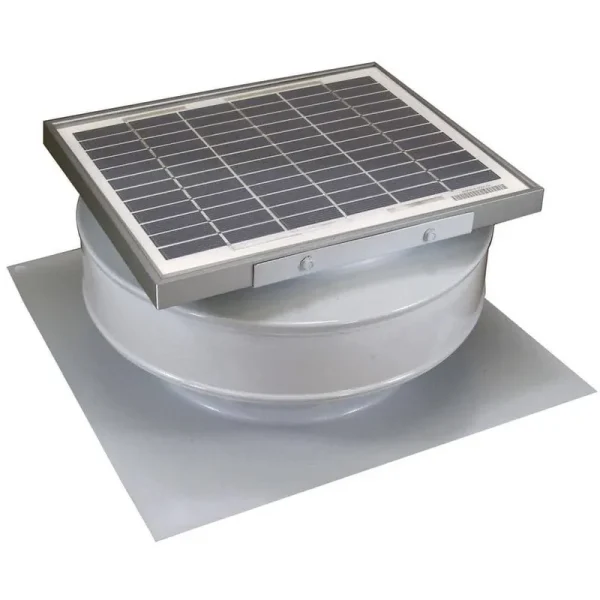 Exhaust Attic Fan Solar Powered Roof Mounted White 365 CFM Ventilation 5 Watt