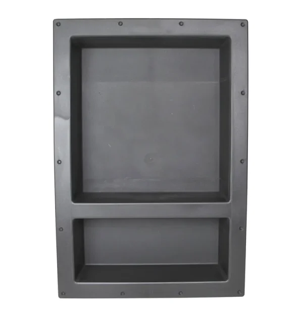 eModernDecor Over Mount Installation 17 in. x 25 in. ABS Double Shelve Bathroom Recessed Shower Niche for Shampoo, Toiletry Storage