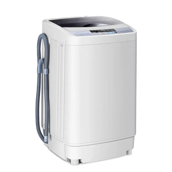 Giantex Full - Automatic Washing Machine, 1.34 Cu.ft Compact Washer W/10 Programs, 8 Water Levels & LED Panel, 9.92 lb Capacity Portable Cloth Washer and Spinner W/Drain Pump