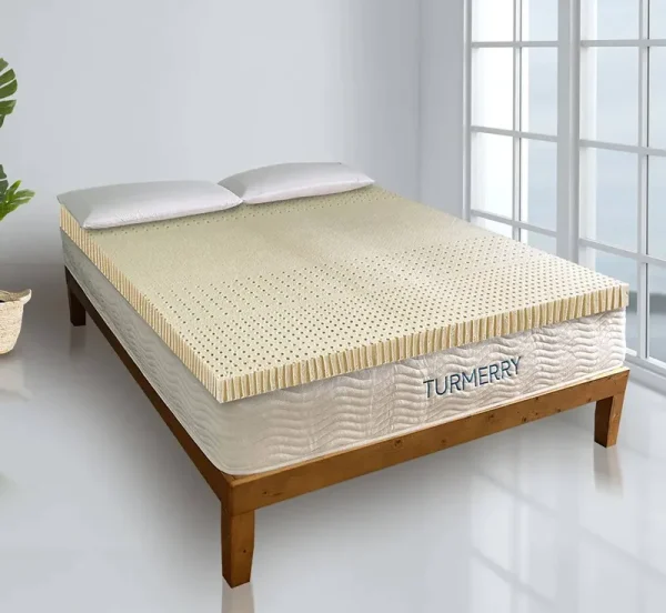 Latex Mattress Topper - Turmerry Queen / 3 inch Organic Latex / Medium