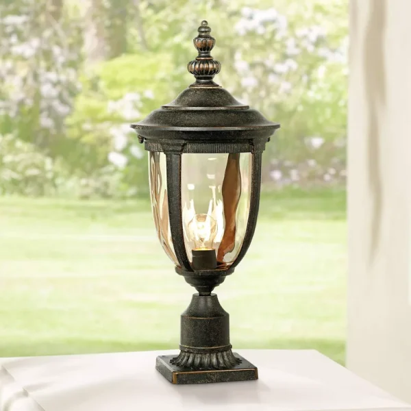 John Timberland Vintage Outdoor Post Light Bronze 25 inch Tall Fixture with Pier Mount for Deck Patio Entryway