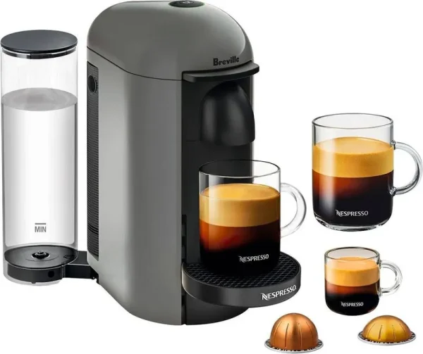 Breville Nespresso VertuoPlus Espresso & Coffee Machine, Gray