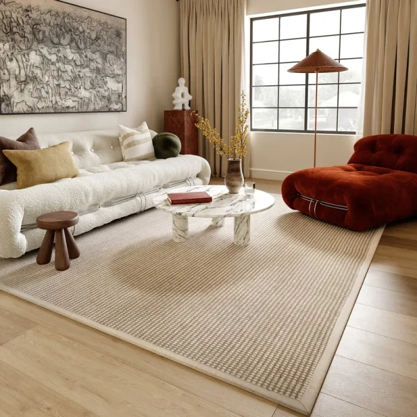 Arvin Olano x RugsUSA - Patricia Jute and Wool Area Rug Ivory 4' x 6'