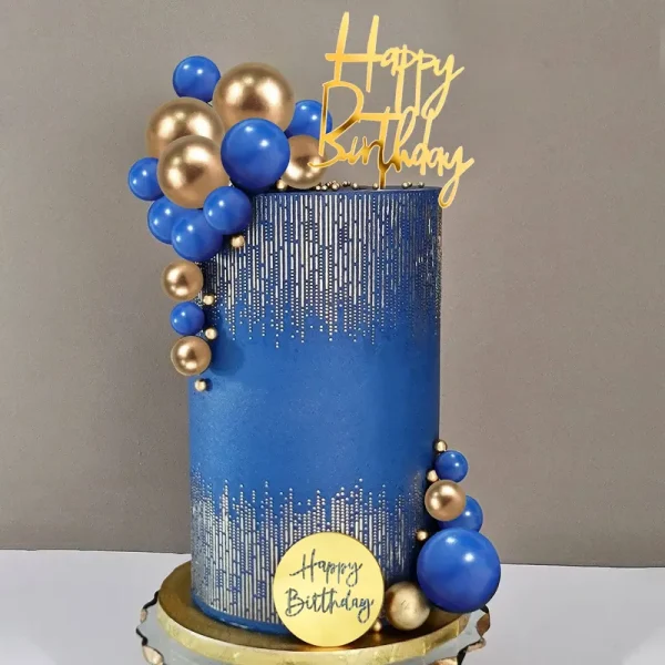 25 Pcs Birthday Cake Topper Set, Acrylic Happy Birthday Cake Toppers Numbers 0-9 Crown Cake Topper Ball Shaped Cake Insert Toppers Birthday Cake