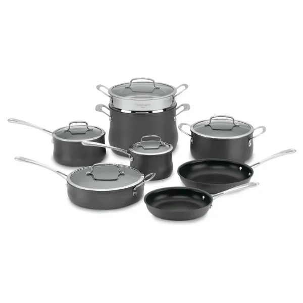 Cuisinart Contour Hard Anodized 13-Piece Cookware Set, Black