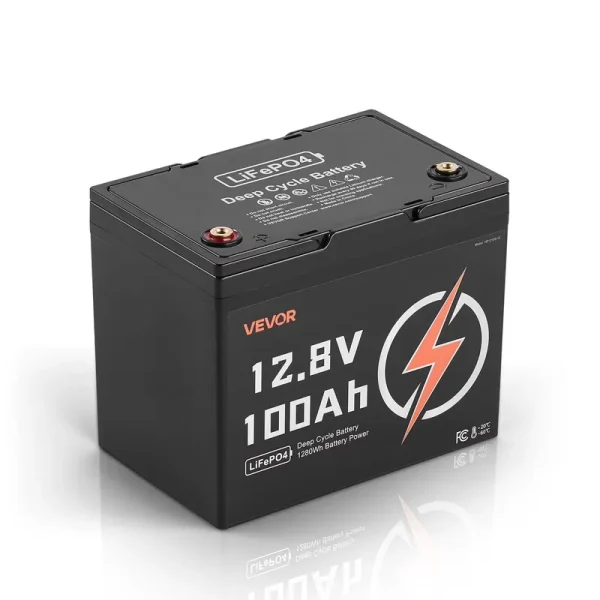 VEVOR 12V 100ah LiFePO4 Battery, up to 15000 Cycles, Deep Cycle Lithium Iron Phosphate Battery with Built - in BMS, Low Temperature Protection, 10 Years Lifetime, for Solar Off - Grid Home Energy Storage