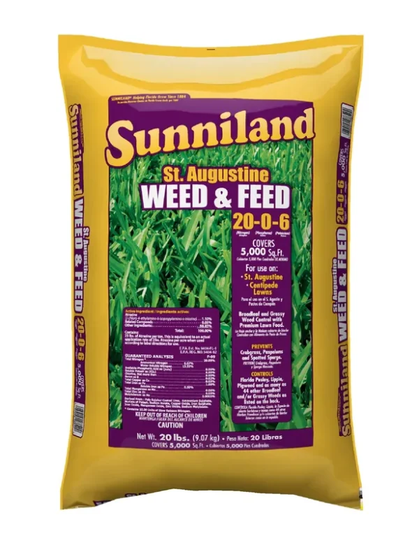 Sunniland Weed & Feed, St. Augustine, 20-0-6 - 20 lbs (9.07 kg)