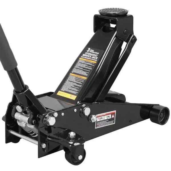 3 Ton Floor Jack Hydraulic Heavy Duty Steel Car Jack with Quick Lift Dual Pump.Black.W8303-B