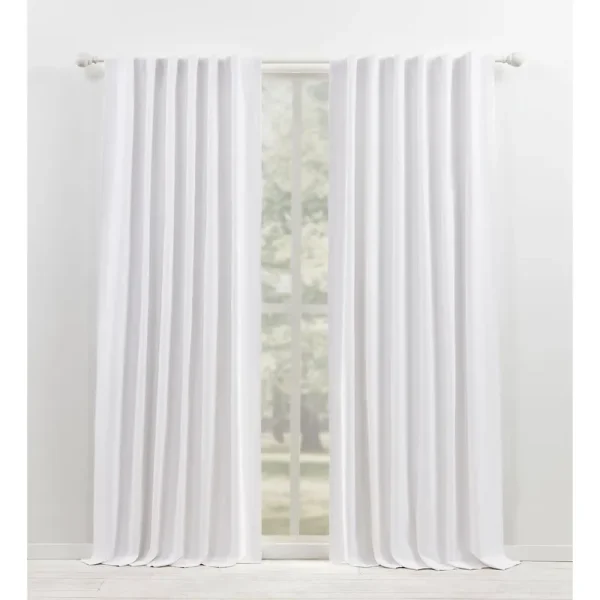 Lauren Ralph Lauren Waller Blackout Solid Tab/Rod Pocket Curtain Panel, 52" x 84" - White