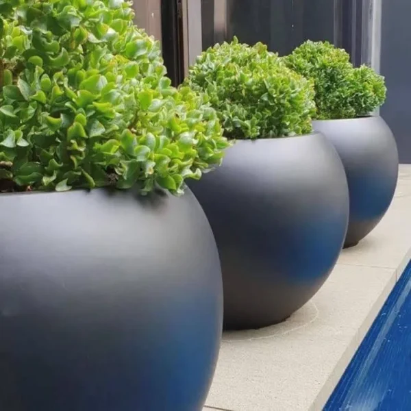 Dorlis Fiberstone Pot Planter Orren Ellis Size: 13.5" H x 17" W x 17" D, Color: Black