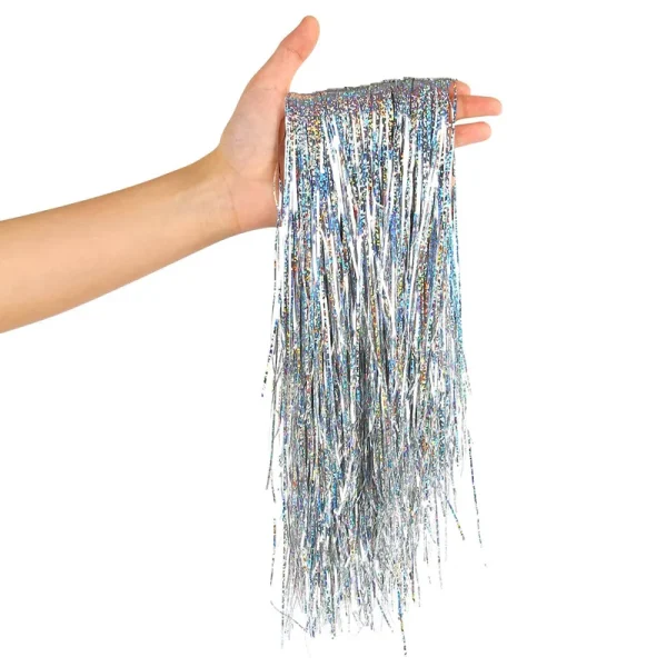 CCINEE 2000 Strands Christmas Tinsel Icicles, 19.7" Shiny Mylar Foil Icicle for Xmas Tree, Holiday, Birthday, Wedding, Party Hanging Decoration,