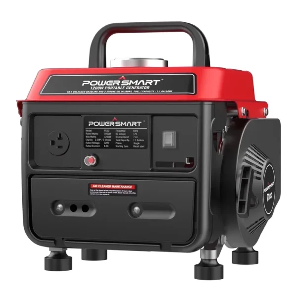 Powersmart 1200W Gas Fuel Generator Portable for Camping Outdoor, Low Noise with AC Outlet