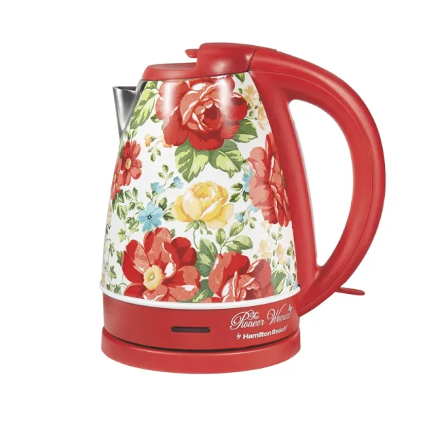 The Pioneer Woman Vintage floral/red Electric Kettle 1.7-Liter