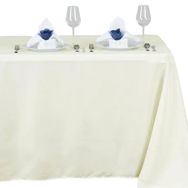 Efavormart 54X96 Ivory Wholesale Linens Polyester Tablecloths Rectangle Banquet Linen Wedding Party Restaurant Tablecloth