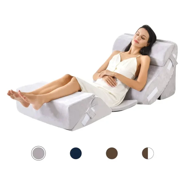 NORSCYRT Adjustable Memory Foam Ergonomic Design 6 Piece Bed Wedge Pillow Set