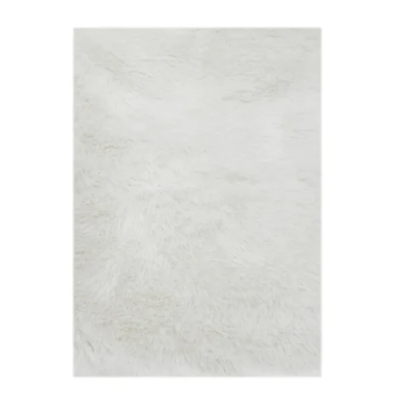 Mainstays White Faux Fur Rug Non-Skid Fluffy Floor Rug, 30"x46"