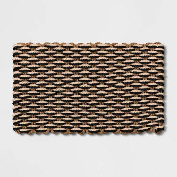 New - 1'6"x2'6" Rope Braided Basket Weave Doormat - Threshold