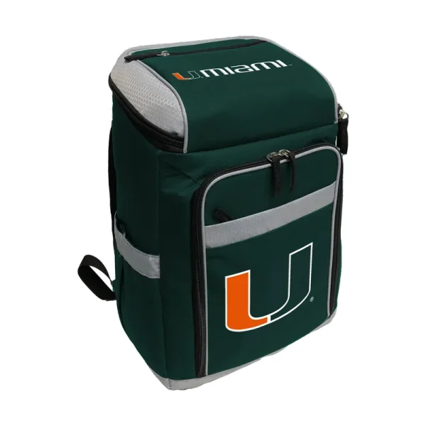 Logo Brands NCAA 32 Can Backpack Cooler- Miami Hurricanes