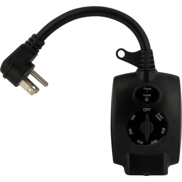 Defiant 15 Amp Outdoor Plug-In Mechanical Dusk to Dawn Countdown Timer with Grounded Outlet