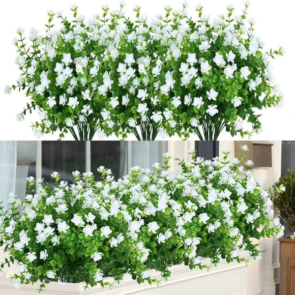 ArtBloom 6 Bundles Artificial Fall Flowers No Fade Faux Autumn Plants, Fake Indoor Outdoor Greenery for Thanksgiving Christmas Wedding Party Home