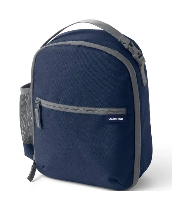 Lands' End School Uniform Kids Insulated Soft Sided Lunch Box - Classic Navy