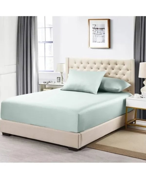100% Cotton | Fitted Sheet Only | Solid 600 Thread Count King / Sea