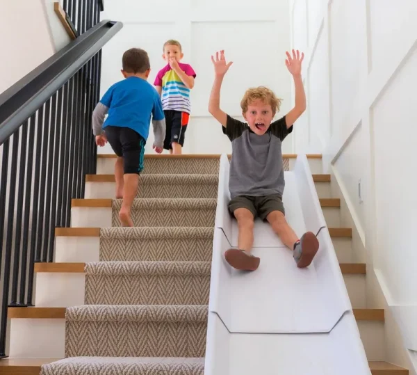 Stairslide Original Stair Mounted Kids Indoor Slide 4-Pack for 9 to 12 Stairs