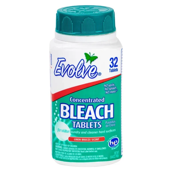 Evolve Bleach, Concentrated, Linen Breeze Scent, Tablets - 32 tablets, 5.64 oz