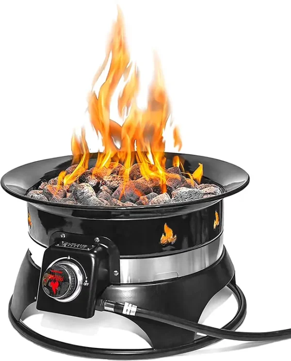 Outland Living Firebowl 870 Premium Auto - Ignition Outdoor Propane Gas Fire Pit with UV and Weather Resistant Cover & Carry Kit, 19 - Inch Diameter 58, 000 BTU