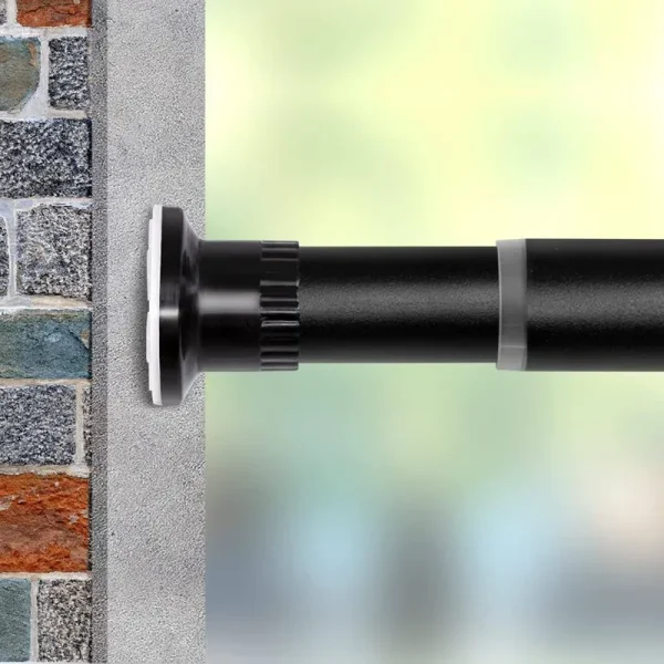 Vailge Room Divider Tension Rods, Premium Curtain Tension Rods,83-122 inch,No Drilling, Adjustable Large Window Stall Tension Pole-Black