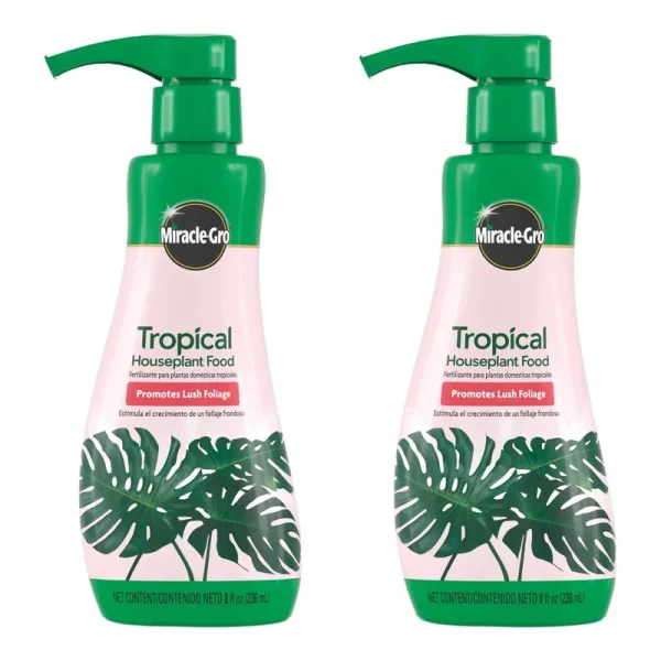 Miracle-Gro Tropical Houseplant Food - Liquid Fertilizer for Tropical Houseplants, 8 fl. oz., 2-Pack