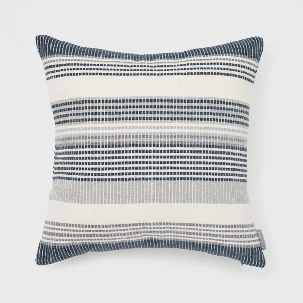 Evergrace Freja Woven Stripes Pillow - Blue