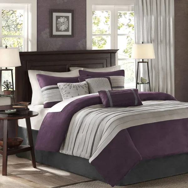 Madison Park Kennedy 7-Piece Comforter Set, Purple, King