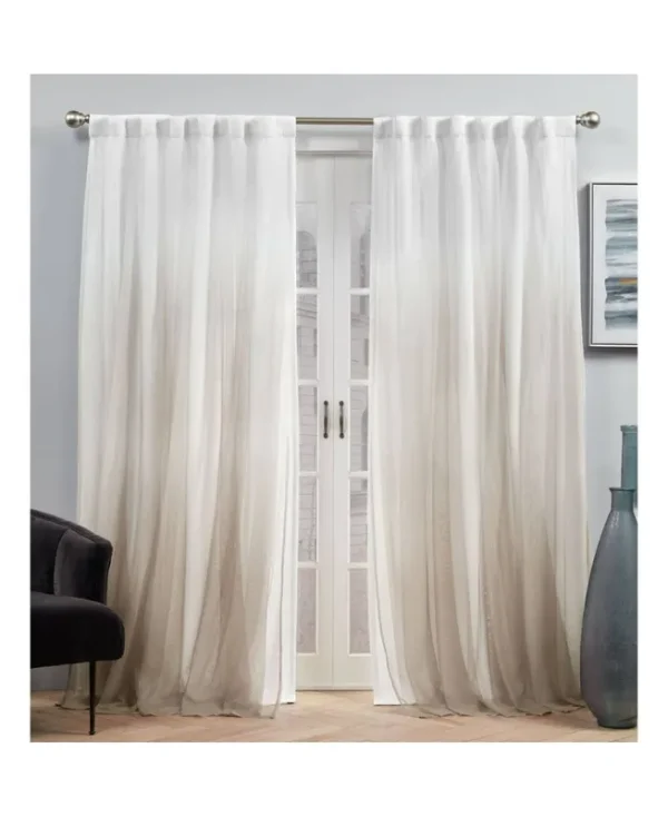 Exclusive Home Curtains Crescendo Lined Blackout Hidden Tab Top Curtain Panel Pair 54x84 Champagne