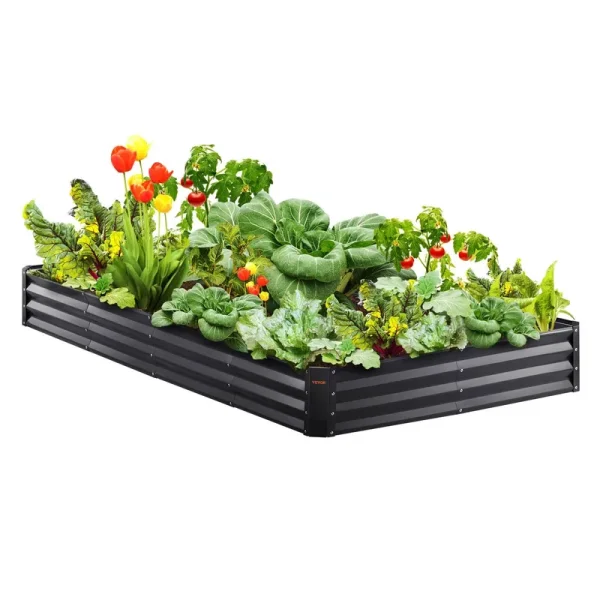 VEVOR Galvanized Raised Garden Bed Planter Box 94.5x47.2x11 Flower Vegetable LDSJSZZCTSH94C4EQV0