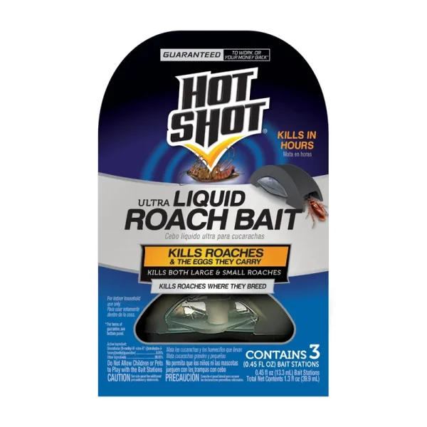 Hot Shot Roach Bait, Liquid, Ultra - 3 pack, 0.45 fl oz bait stations