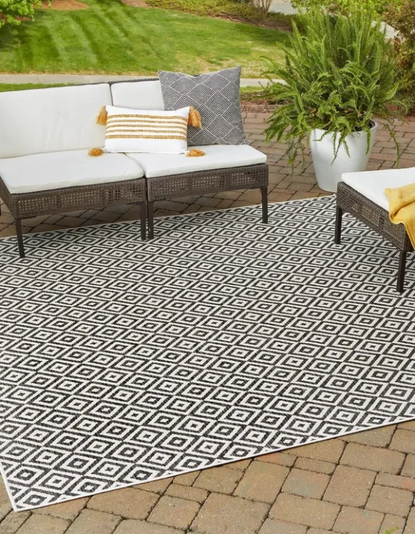 Jill Zarin 10' 0 x 10' 0 Square Indoor/Outdoor Charcoal Gray Area Rug
