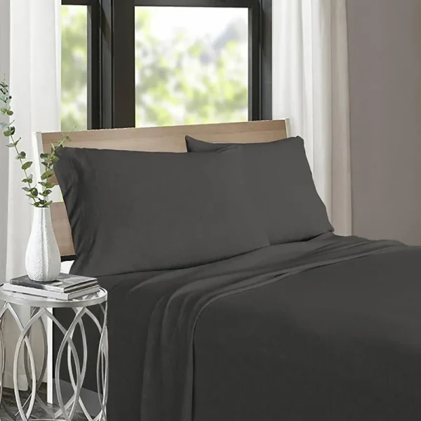 Soft Tees Luxury Cotton Modal Jersey Knit Sheet Set (Dark Gray/Queen)
