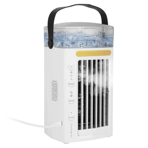 3-Speed 4 in 1 Portable Air Conditioner Fan Evaporative Air Cooler Water Fan in White