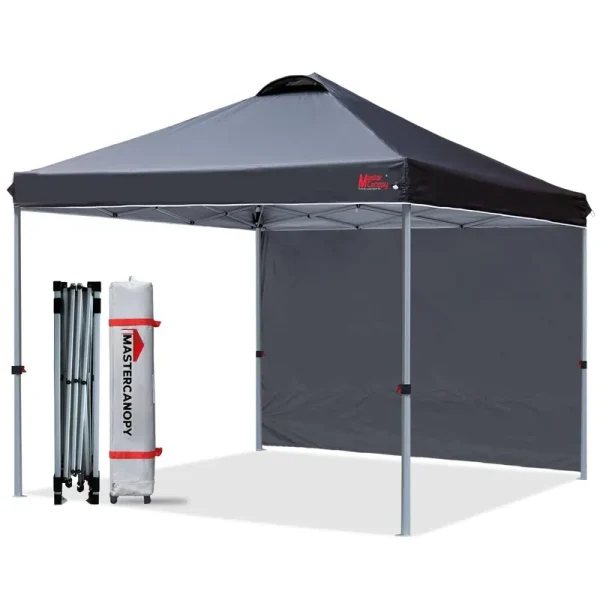 MASTERCANOPY Durable EZ Pop-Up Canopy Tent with 1 Sidewall 10x10bl
