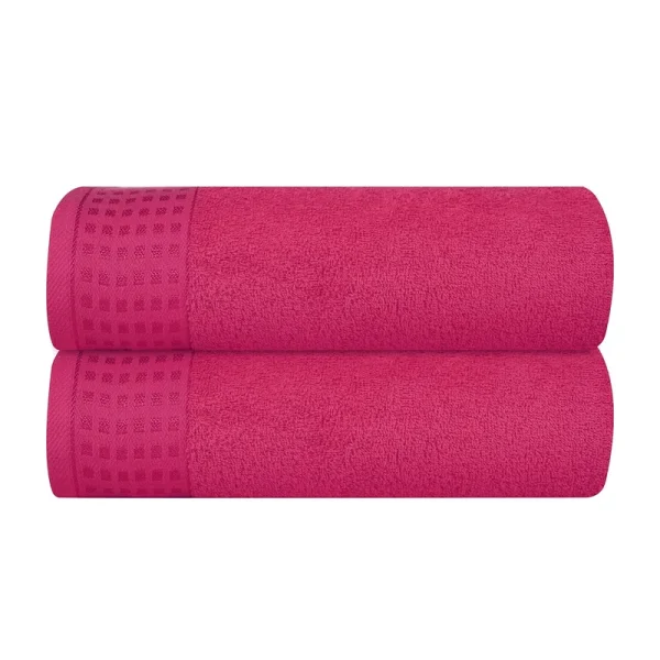GLAMBURG 100% Cotton 2 Pack Oversized Bath Towel Set 28x55 Inches, Ultra Soft Highly Absorbant Compact Quickdry & Lightweight Large Bath Towels, Ideal