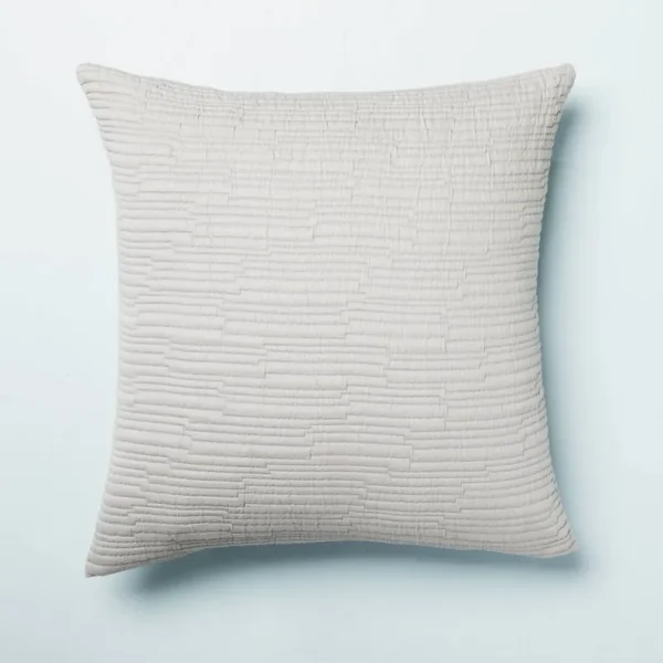 Euro Solid Texture Matelass�� Pillow Sham Jet Gray - Hearth & Hand with Magnolia
