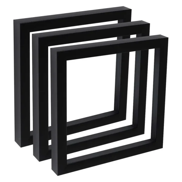 Gotham Deep Gallery Frames Set of 3 Professional Made to Order No Glass/Backing Size: 12 inch x 12 inch Black