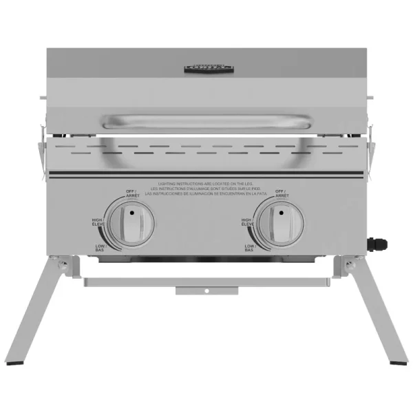 Grill 2 Burner Tabletop Propane Gas Grill in Stainless Steel
