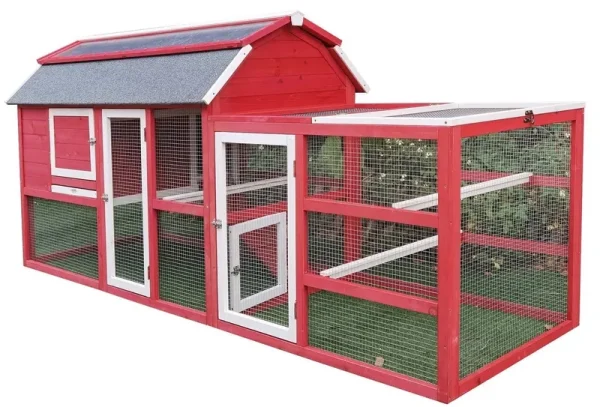 Chicken Coop Outlet Large 102" Wood Backyard Hen House Nesting Box & Run & Cleaning Tray
