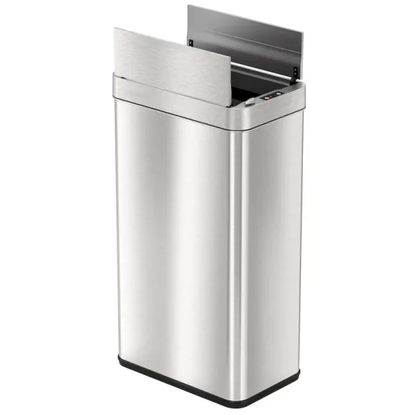 iTouchless 18 Gallon Wings Open Lid Sensor Trash Can with AbsorbX Odor Filter &