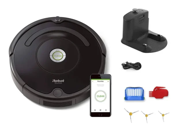 iRobot Roomba 675 Robot Vacuum and Wi-Fi Bundle with 3 Extra Side Brushes (8 Items)